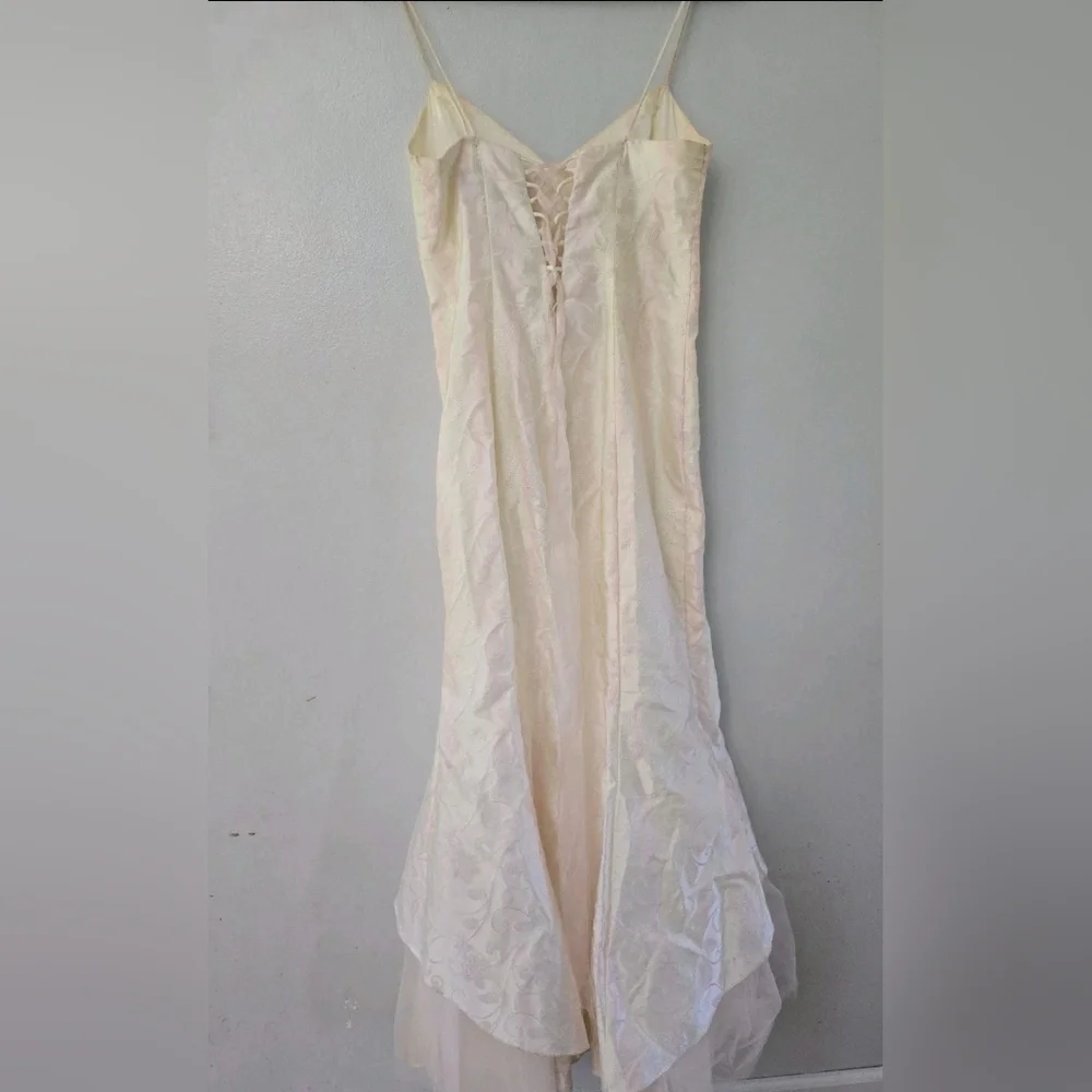 Vintage Zum Zum Pink Stripes Tulle Mermaid Dress sz 9 *needs Cleaned* - Picture 2 of 16